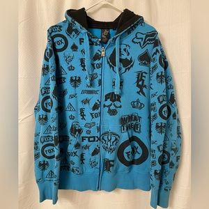 Fox VINTAGE rare Moto X Racing Logo Hoodie Mens L